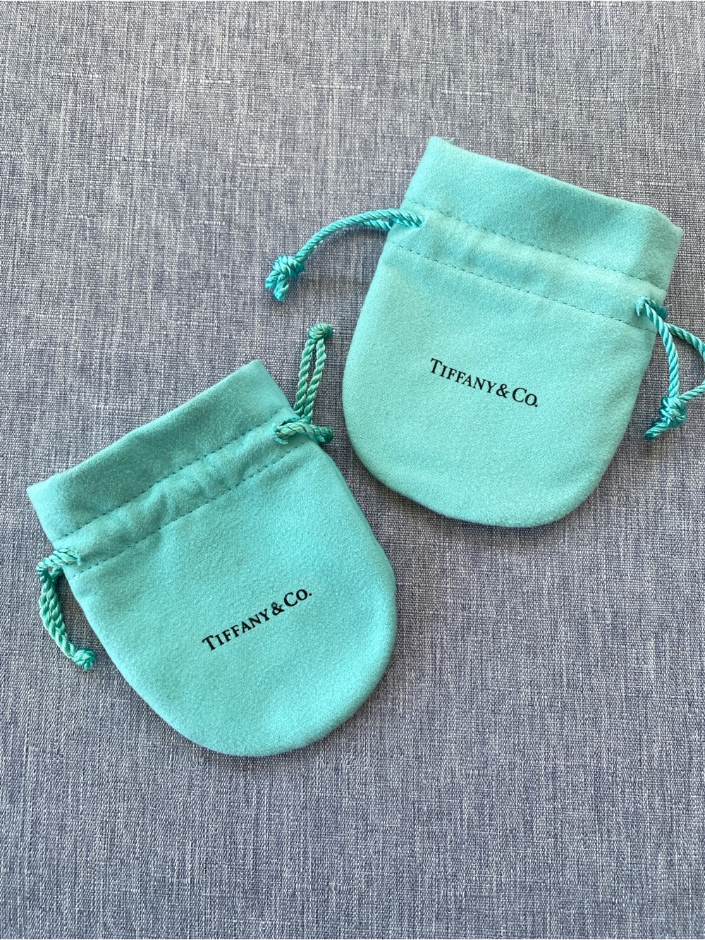 Authentic Tiffany & Co. | 2 x Velvet Drawstring Jewelry Pouches - Set of 2